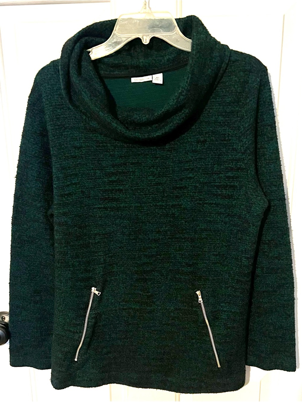 Croft&Barrow Fleck Cowlneck Tunic Sweater with Zipper Pockets Size XL
